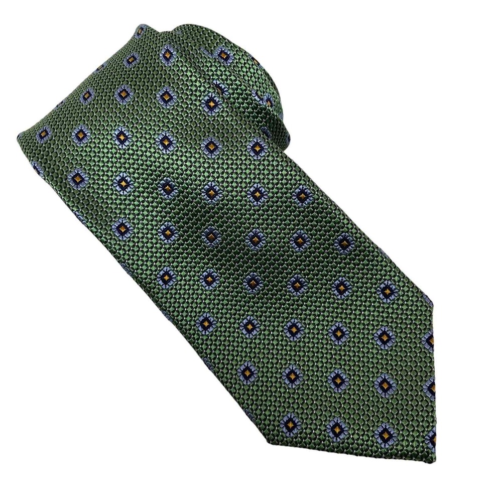 Nordstrom Necktie Green Blue Gold Geometric‎ Square 3"
